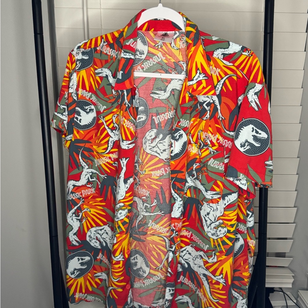 Jurassic Park Graphic Button-Up Shirt